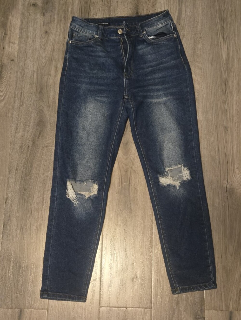 Bluenotes Women's Dark Blue Skinny Distressed Jeans